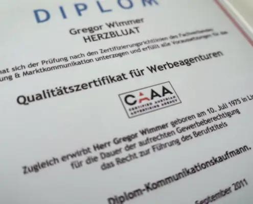 1152 CAAA Certified Austrian Advertising Agency Marketingagentur Werbeagentur Salzburg HERZBLUAT